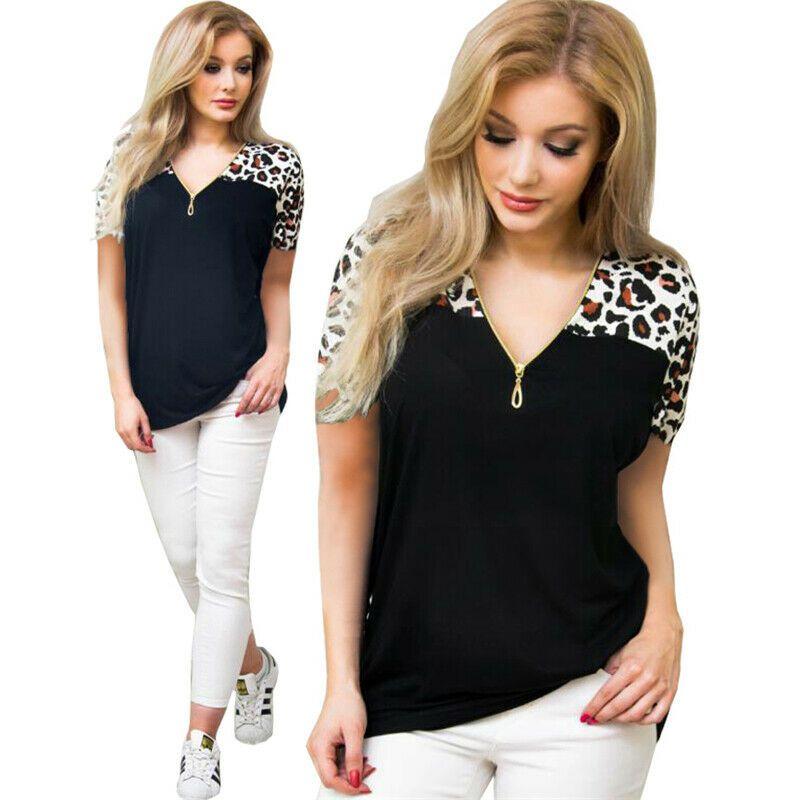 Stylish Summer Cotton V-neck Blouse For Women With Classic Zipper And Loose Fit