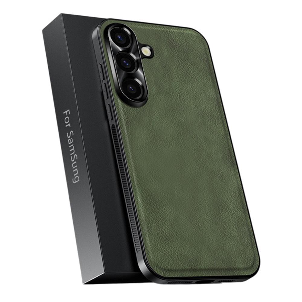 For Samsung Galaxy A56 5G Deksel PU+TPU+PC Telefon Bakdeksel med Metall Linseramme