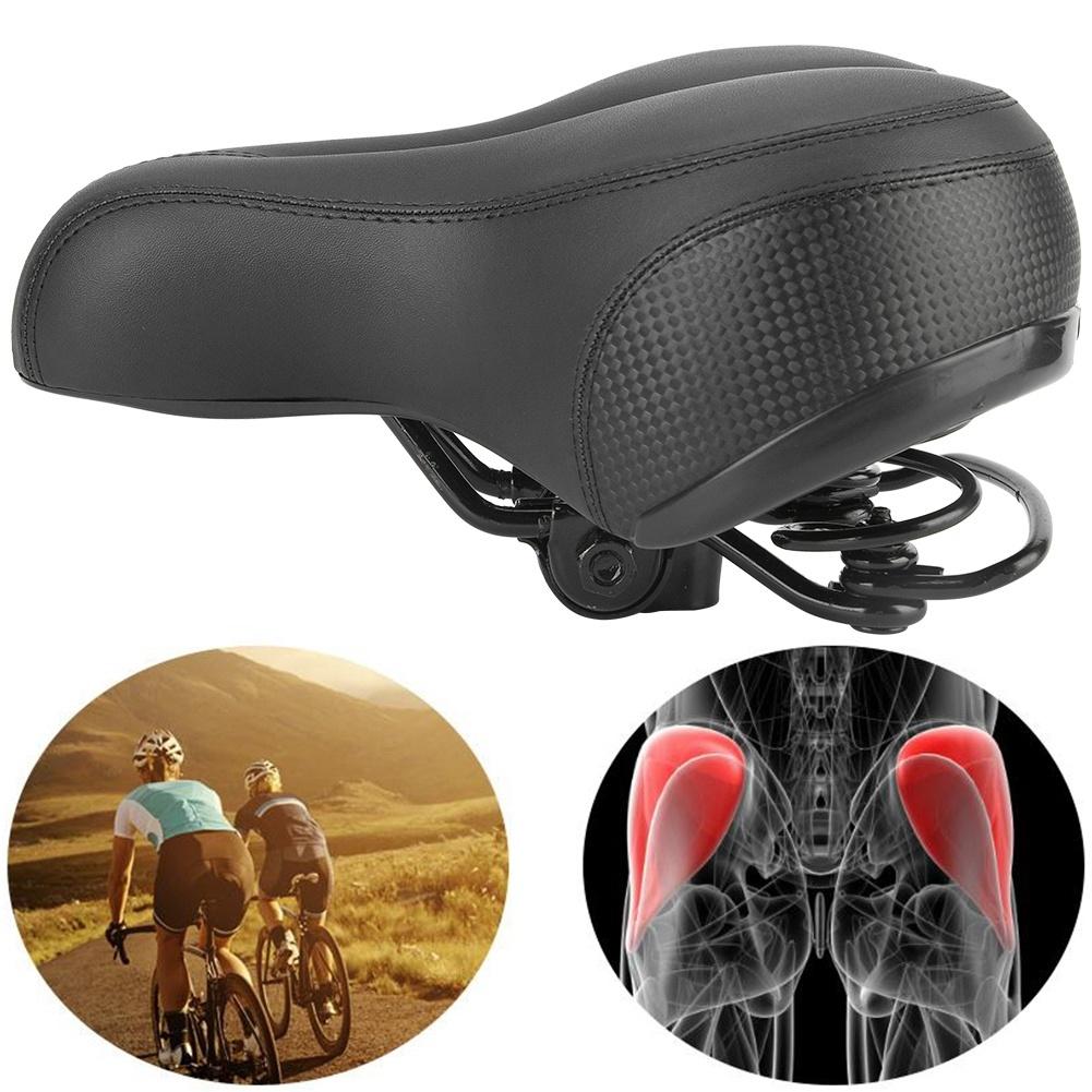 Ergonomic Mountain Bike Cushion Seats Reflective Strip Cycling Bicycle Saddle Pad Black