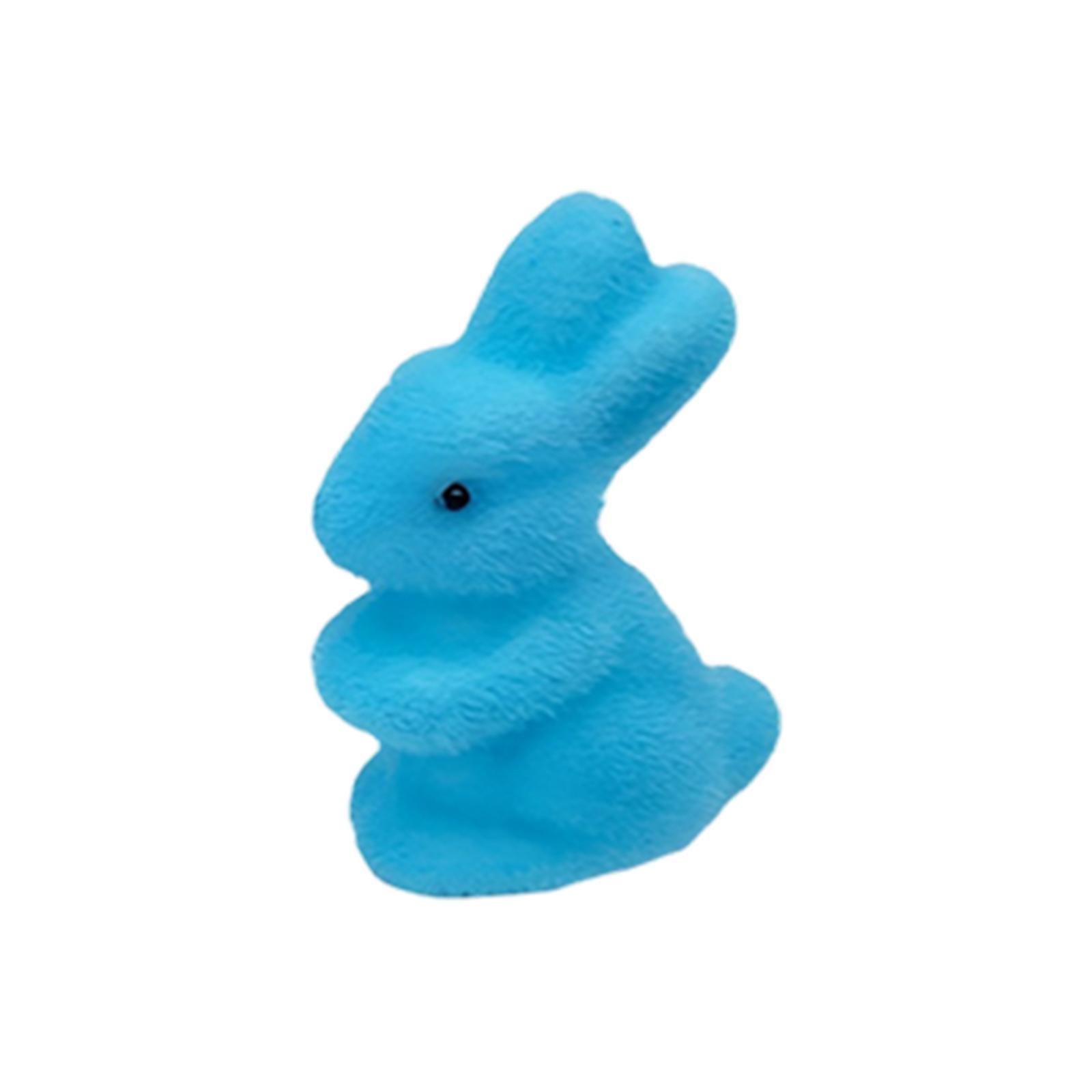 

Easter Bunny Ornaments, Resin Flocked Bunny Figurines, Desktop Decorations, Home Holiday Party Decorations One Size синий