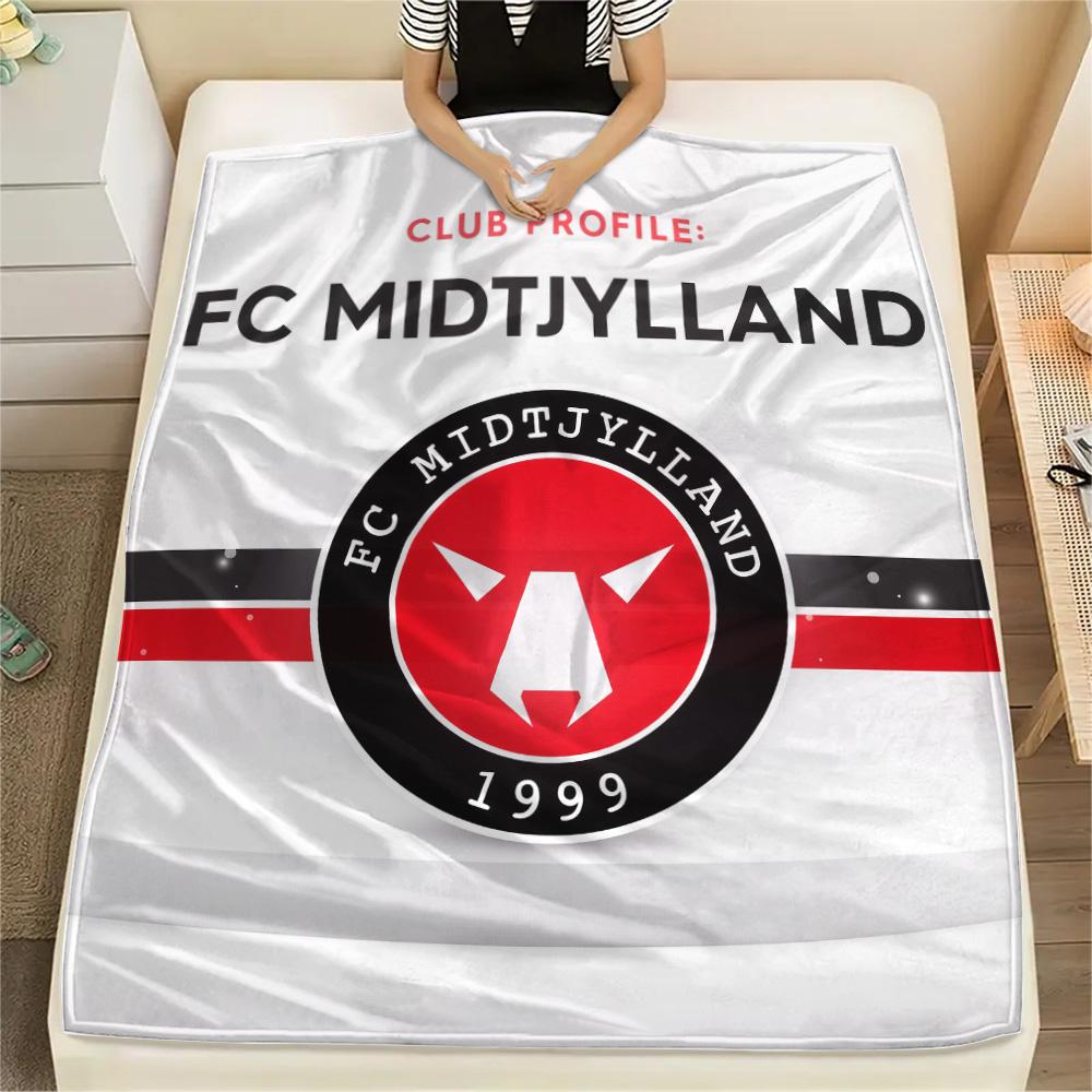 FC Midtjylland Flanelldecke mit Aufdruck, Hohe Qualität, Bequem für alle Jahreszeiten, Heimdekoration, Wärme und Komfort