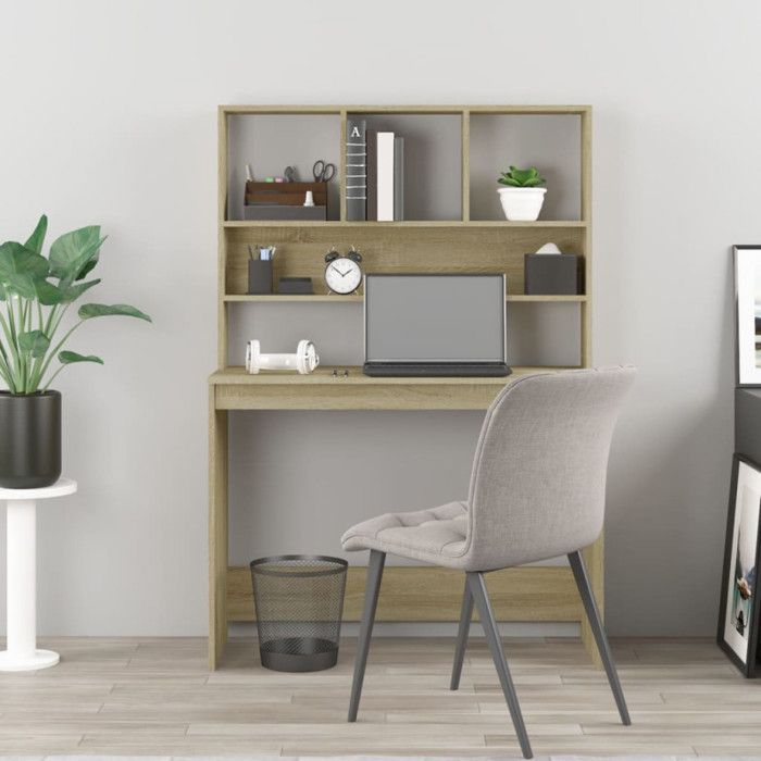 VidaXL Desk with Shelves Sonoma Oak 102x45x148 Cm 823003