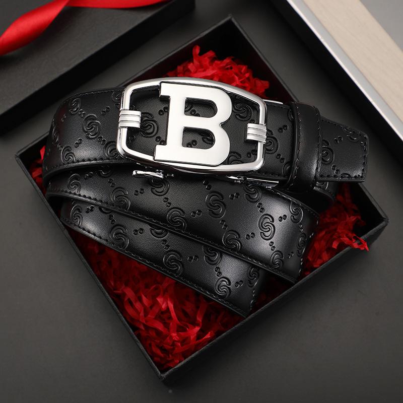 Men's High-End Genuine Leather Automatic Buckle Belt - Versatile Casual Cowhide Waistband