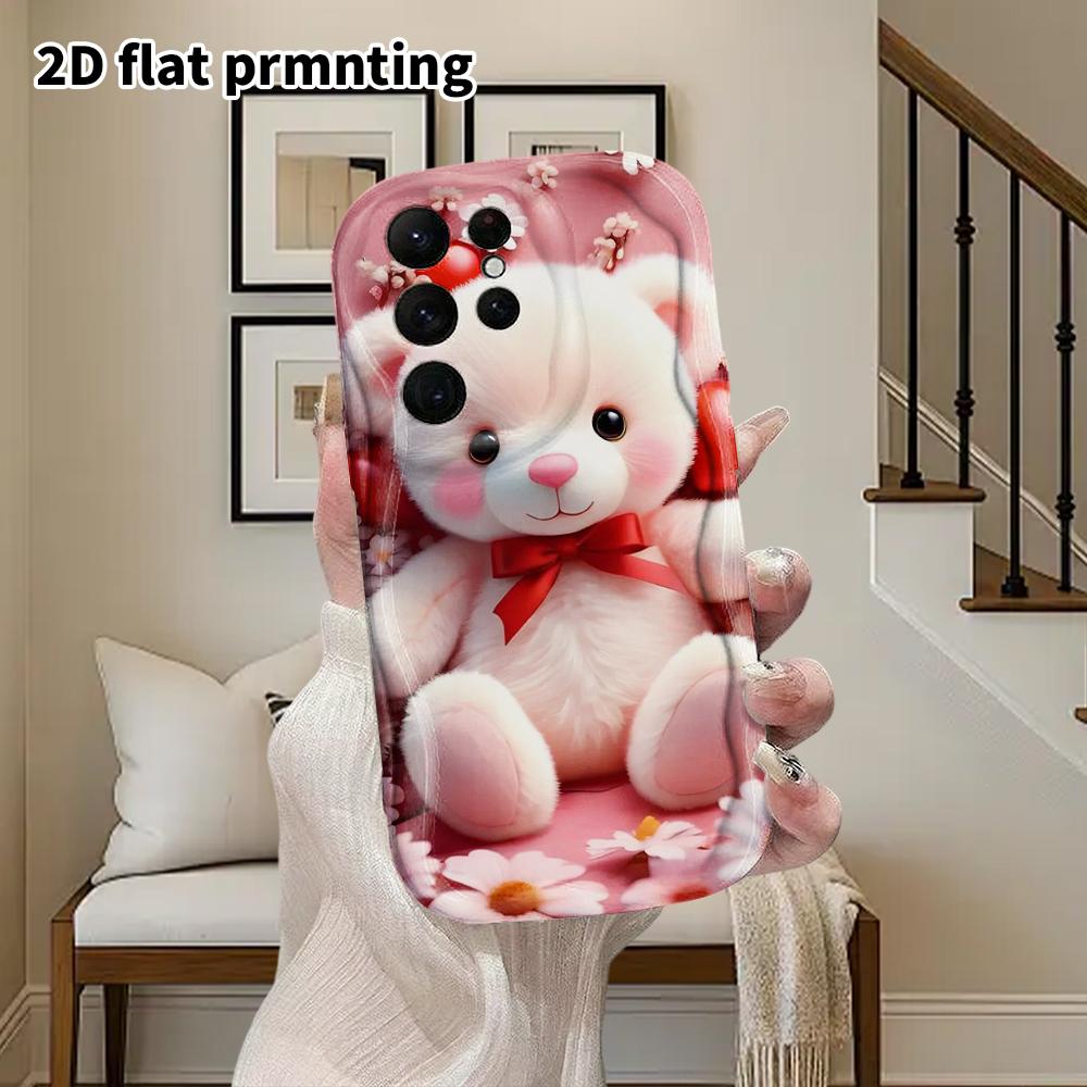 Phone Case: 2D Flat Samsung Galaxy A34 A35 M05 M06 S20 S22 S21 FE Plus 5G Protective Case, Couple Style, Little White Bear, Christmas and Halloween Gi
