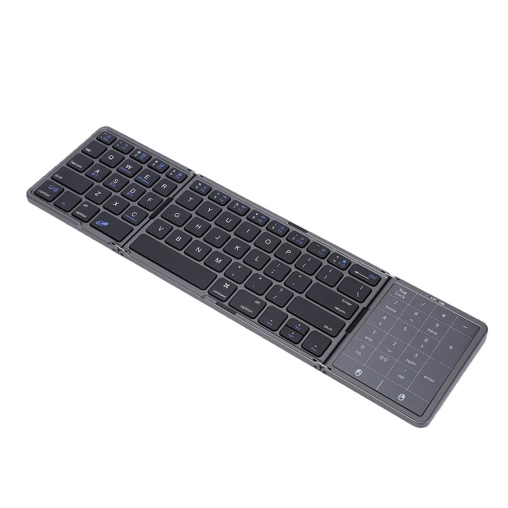 Fold Keyboard Rechargeable Full Size Keys Folding Wireless Keyboard with Touchpad Multi Device Sync for Laptop PC Tablets