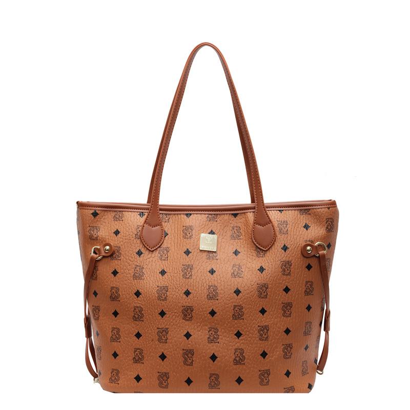 Retro printed tote bag women's 2025 spring new trendy fashion large-capacity shoulder bag premium underarm bag