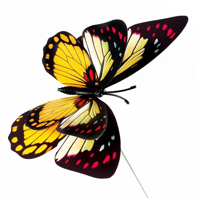 20pcs Double Layer Butterflies Garden Yard Planter Colorful Butterfly Stakes Decoracion Outdoor Decor Flower Pots Decoration