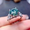 925 Silver Star Full Set with Tiny Gemstones and Colored Stones - 5-carat Large-particle Paraiba High-carbon Diamond Women Ring