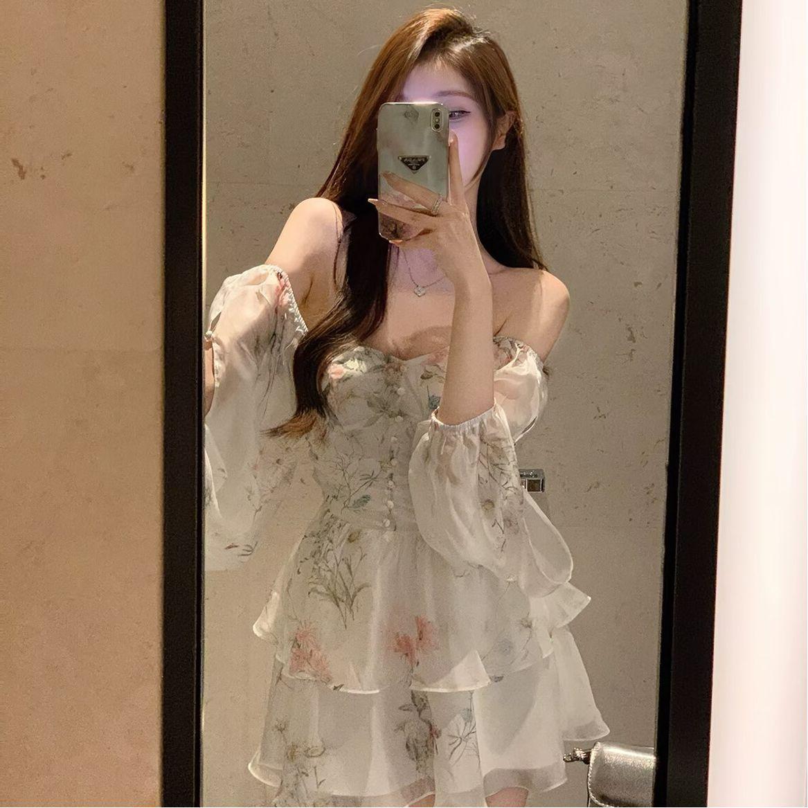 

Autumn sweet mesh Spice Girl short skirt, new high waist pleated micro-transparent splicing, thin and tall small man S