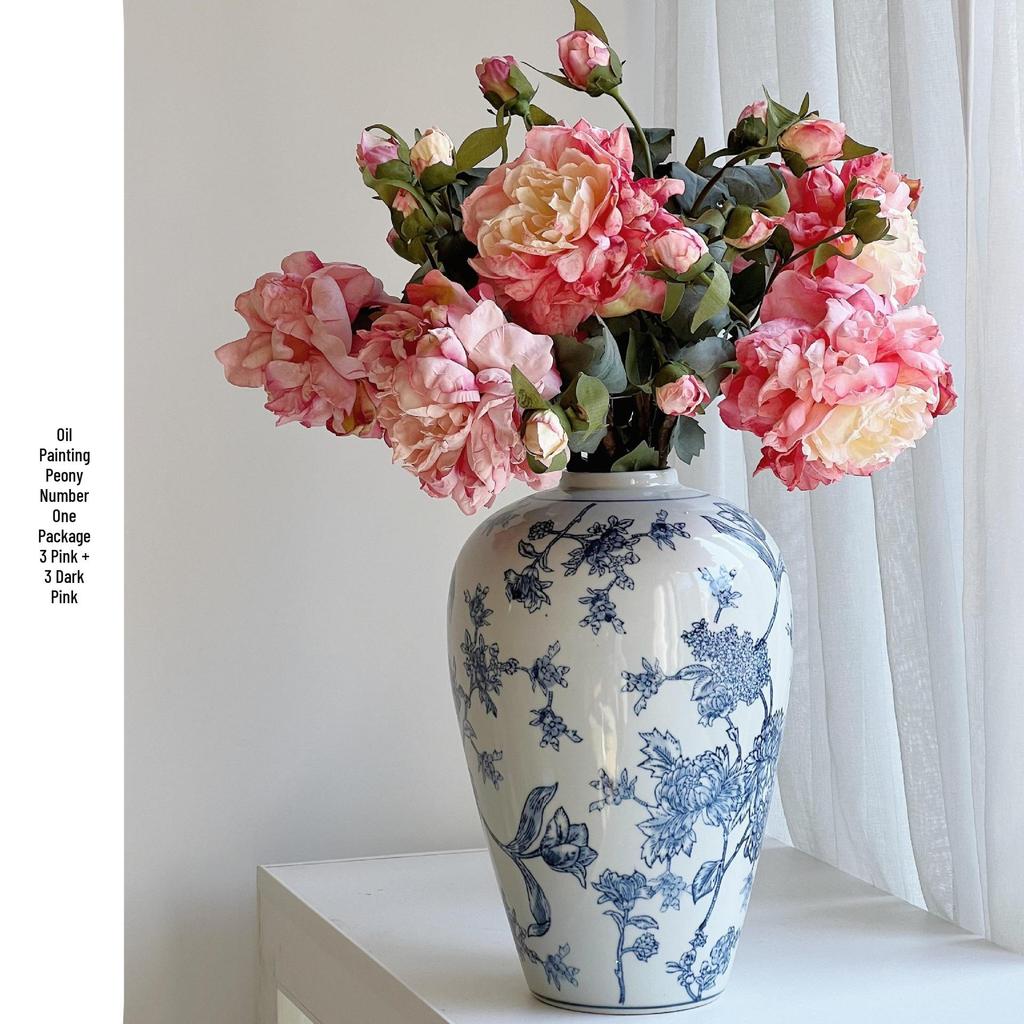 Retro French Peony Decorative Floral Ornament for Home and Dining Table