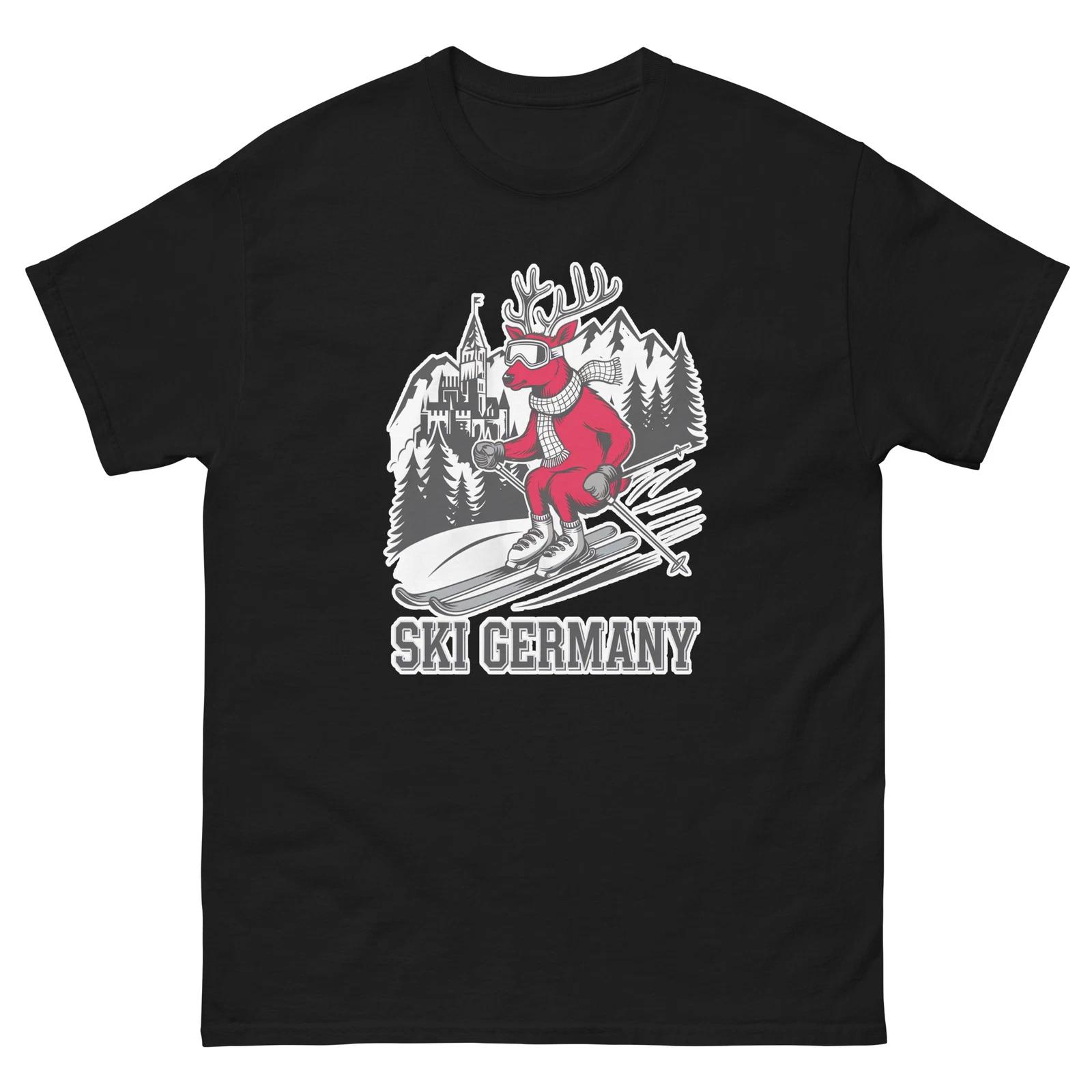 

Ski Germany Red Deer Cute Animal Skiing T-Shirt M
