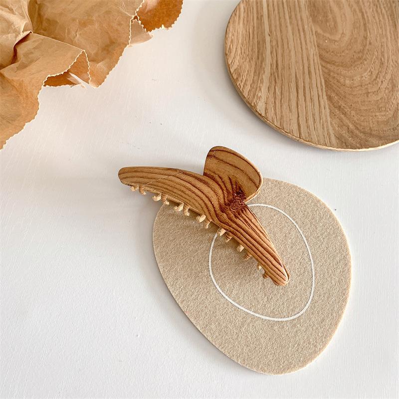 

Винтажные заколки для волос с несколькими видами текстуры дерева для женщин, деревянные зажимы для волос, краб, геометрическая форма, форма акулы, заколки для волос для девочек, аксессуар