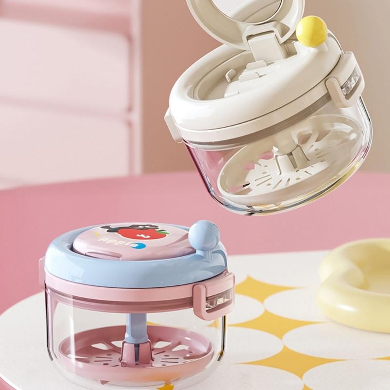 Portable Denture Cleaning Box Featuring Mirror Compartment Hand Cranked Retainer Organizers