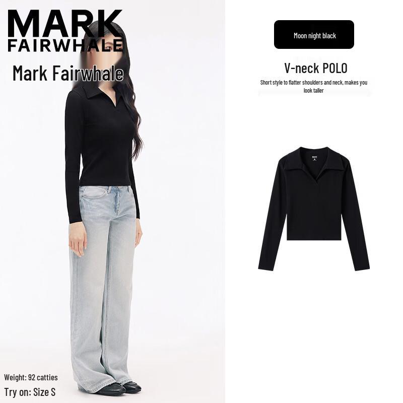 Mark Fairwhale Women's Polo Collar Long Sleeve T-shirt
