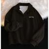 Women Loose Long Sleeve Polo Collar Thin Casual Sweatshirt For Ladies