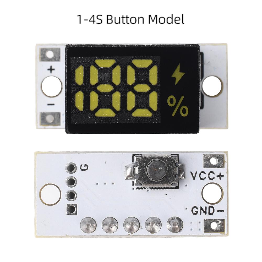 3-17V 1/2/3/4S Lithium Battery Power Meter Display Module Series Connected Battery Percentage Capacity Monitor Indicator Board