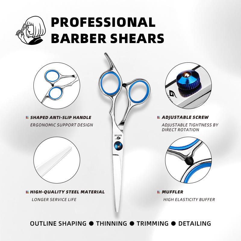 Blue Hat Stainless Steel Professional Barber Thinning Scissors for Hair Salon Stylists