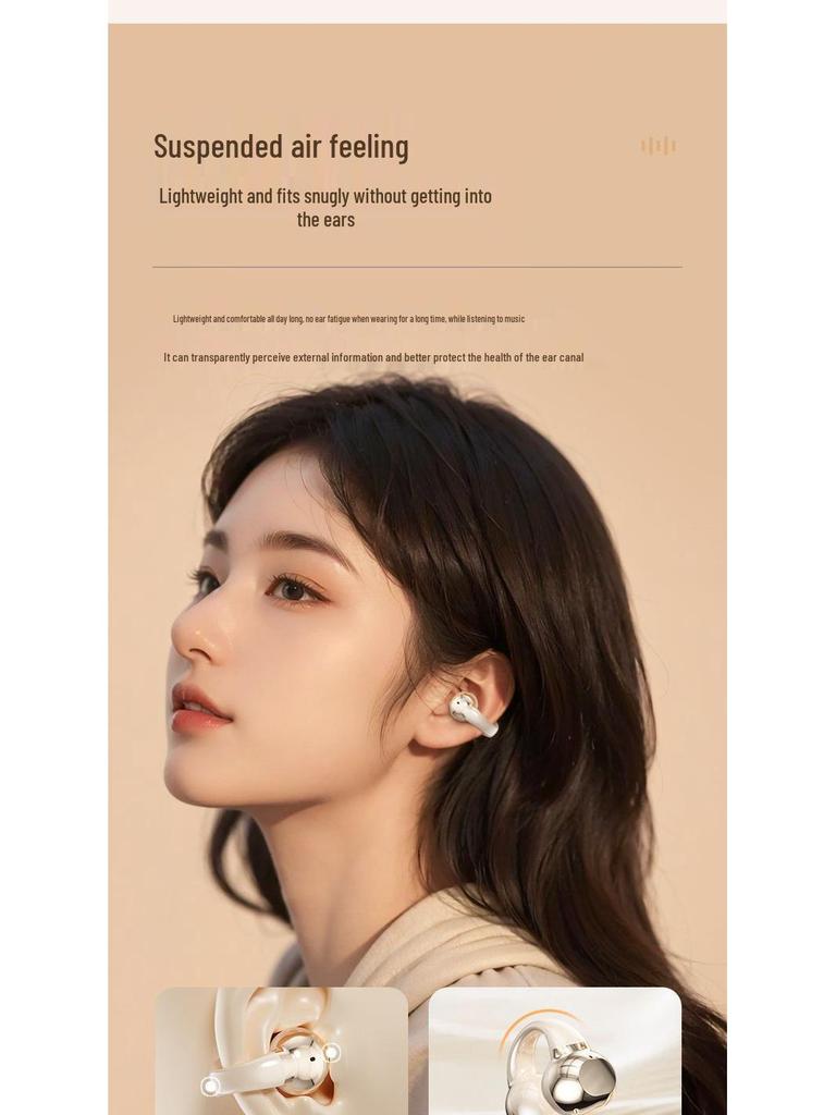 J07 Wireless Conductive Ear Clip Sports Earphones with Noise Cancelling