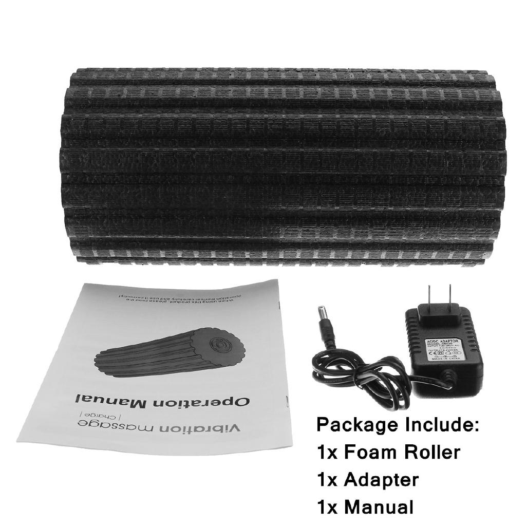 17 inchi Rola de Masaj Electrică Vibratoare Reîncărcabilă 4 Viteze Recuperare Musculară Negru