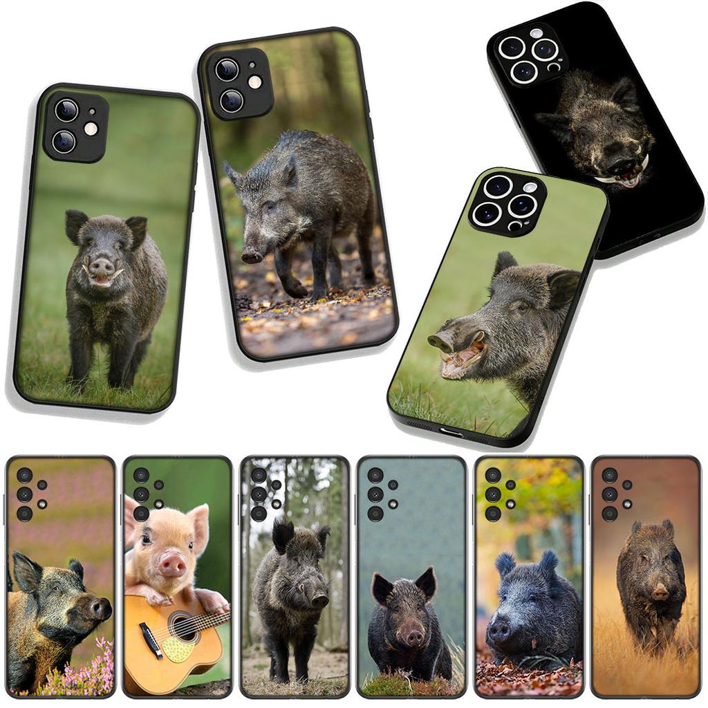 Phone Cover Animal Wild Boar Pig Casing for Apple iPhone 16 15 14 Plus 13 12 Mini 17 Pro Max + ProMax 16E Air 15+ Case