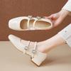 Augustine Black Mary Jane Shoes Women's 2025 New Spring and Summer Low Heel French Evening Temperament Square Head Shoes