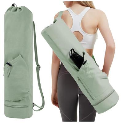 Yoga Mat Bag With Water Bottle Pocket And Bottom Wet Compartment, Multi-Functional Yoga Mat Carrier