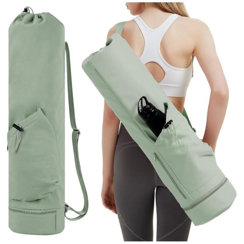 Yoga Mat Bag With Water Bottle Pocket And Bottom Wet Compartment, Multi-Functional Yoga Mat Carrier