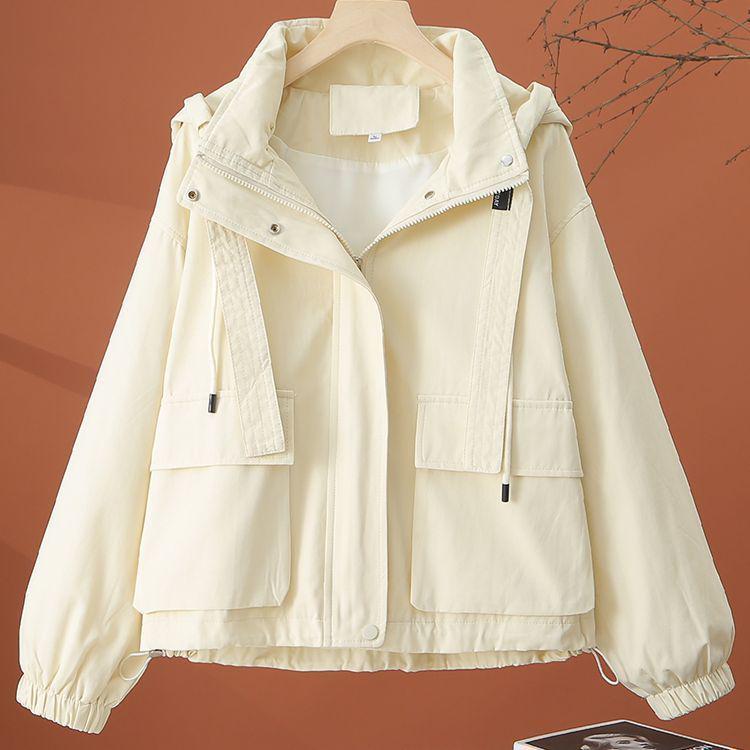 Damen Koreanischer Stil Locker Kapuzen Baseballjacke für Frühling und Herbst 2025