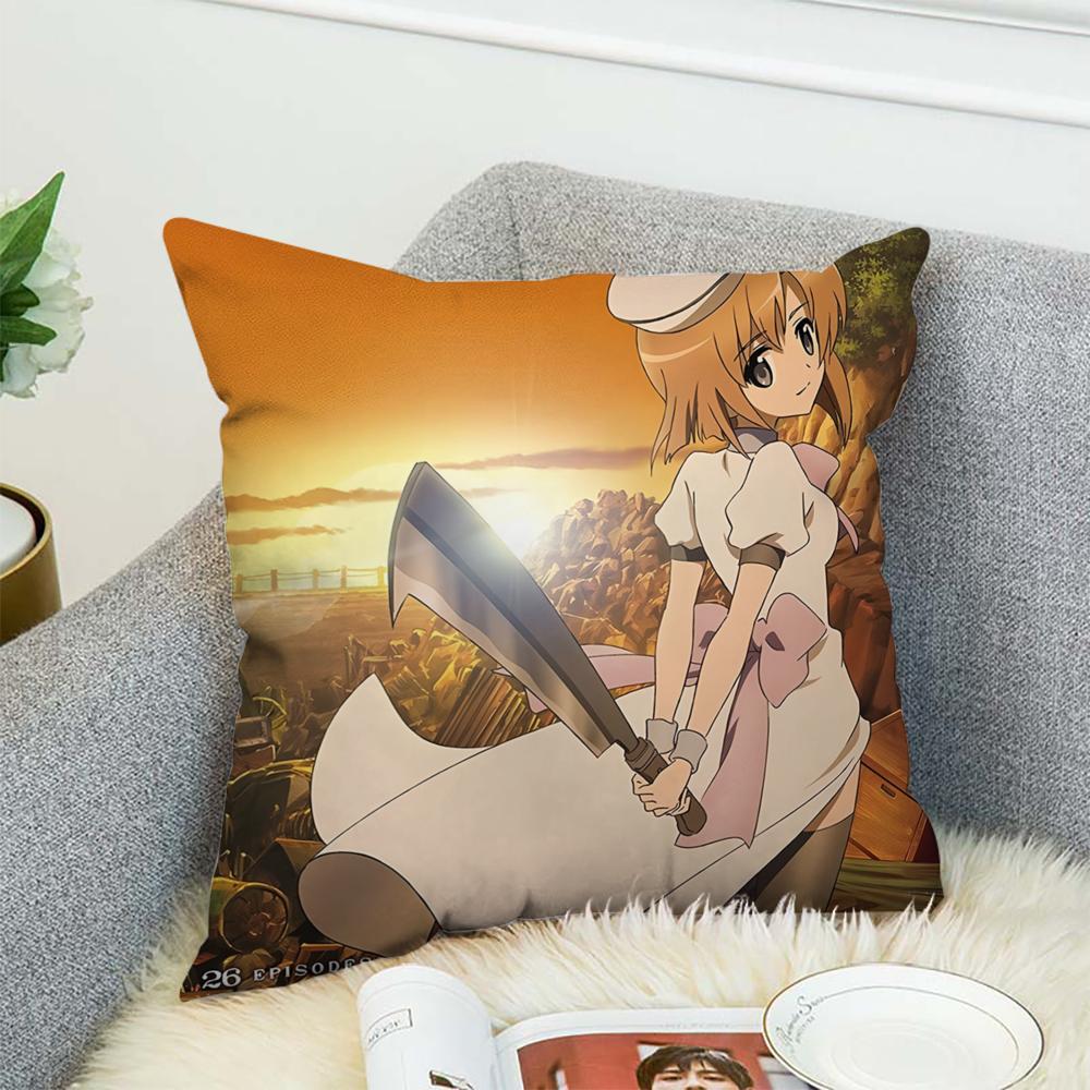 Higurashi When They Cry Pillow Case For Car Sofa Decorative Home Double-sided Print Plush Square Throw Pillow Cushion Cover