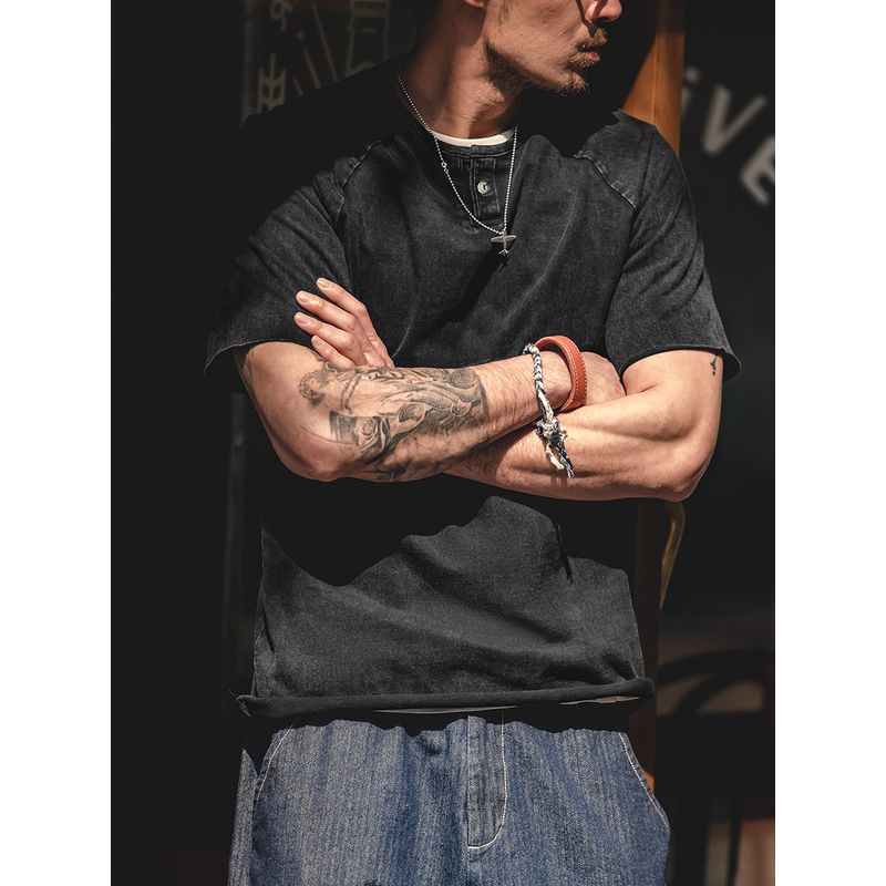 Marden Retro Henry Collar Short Sleeve Kaji Tough Guy Parka