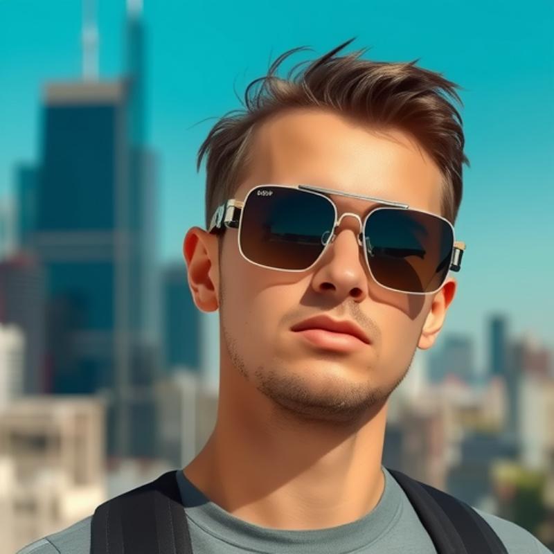 

Unisex Square Frame Obsidian Sunglasses - European & American Cross-border Exclusive