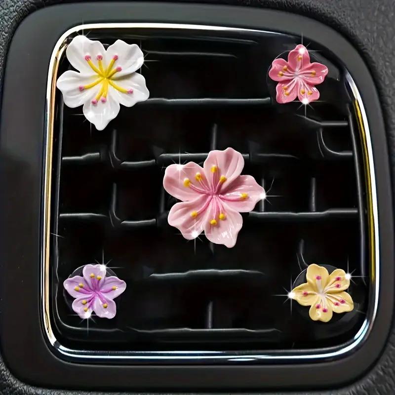 5pcs Car Perfume Clip Flower Air Outlet  Decorations Car Air Conditioner Air Vent Personalized Interior Decoration Accessories