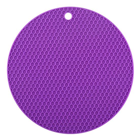 Silicone Honeycomb Round Pot Pad Thermal Insulation Mat Easy To Clean Anti-Slip Design Food-Grade Counter Hot Pad