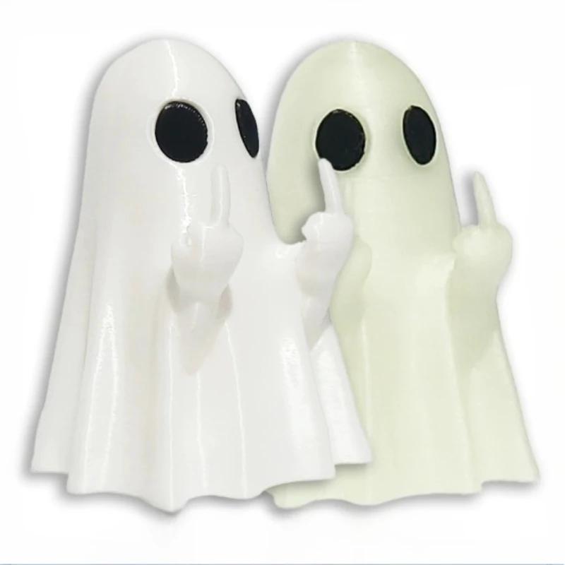 Auto Dekoration Leuchtender Mittelfinger Niedliche Geisterstatue Kleine Gruselige Geisterfiguren Halloween Dekoration Haus Tischdekoration