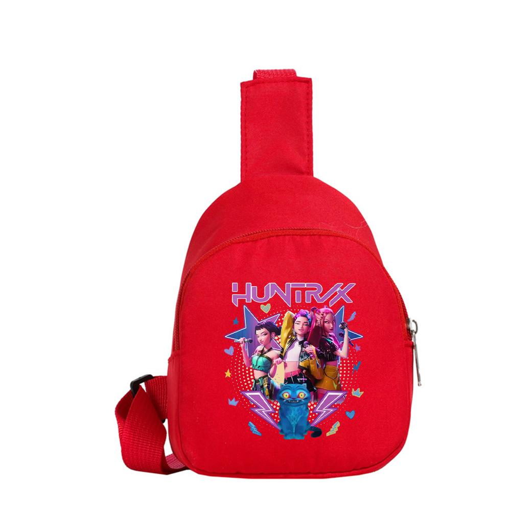 Anime Cartoon K-Pop Demon Hunters Printed Kawaii Chest Pack for Boy Girl Shoulder Bag Student Portable Crossbody Pouch Kid Gift
