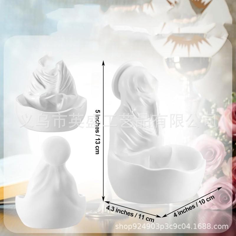 Goddess Gift Decorative Bowl Bookshelf Console Table Jewelry Display Stand Home Resin