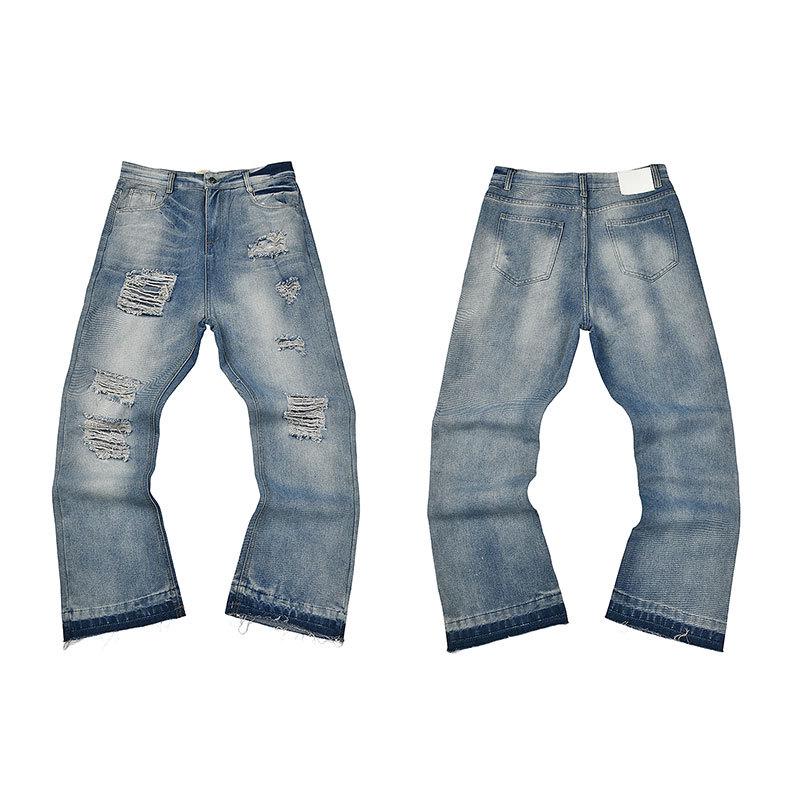 GALLERY DEPT Jeans Acampanados Retro Unisex Patchwork Desgastados con Lavado Salpicado