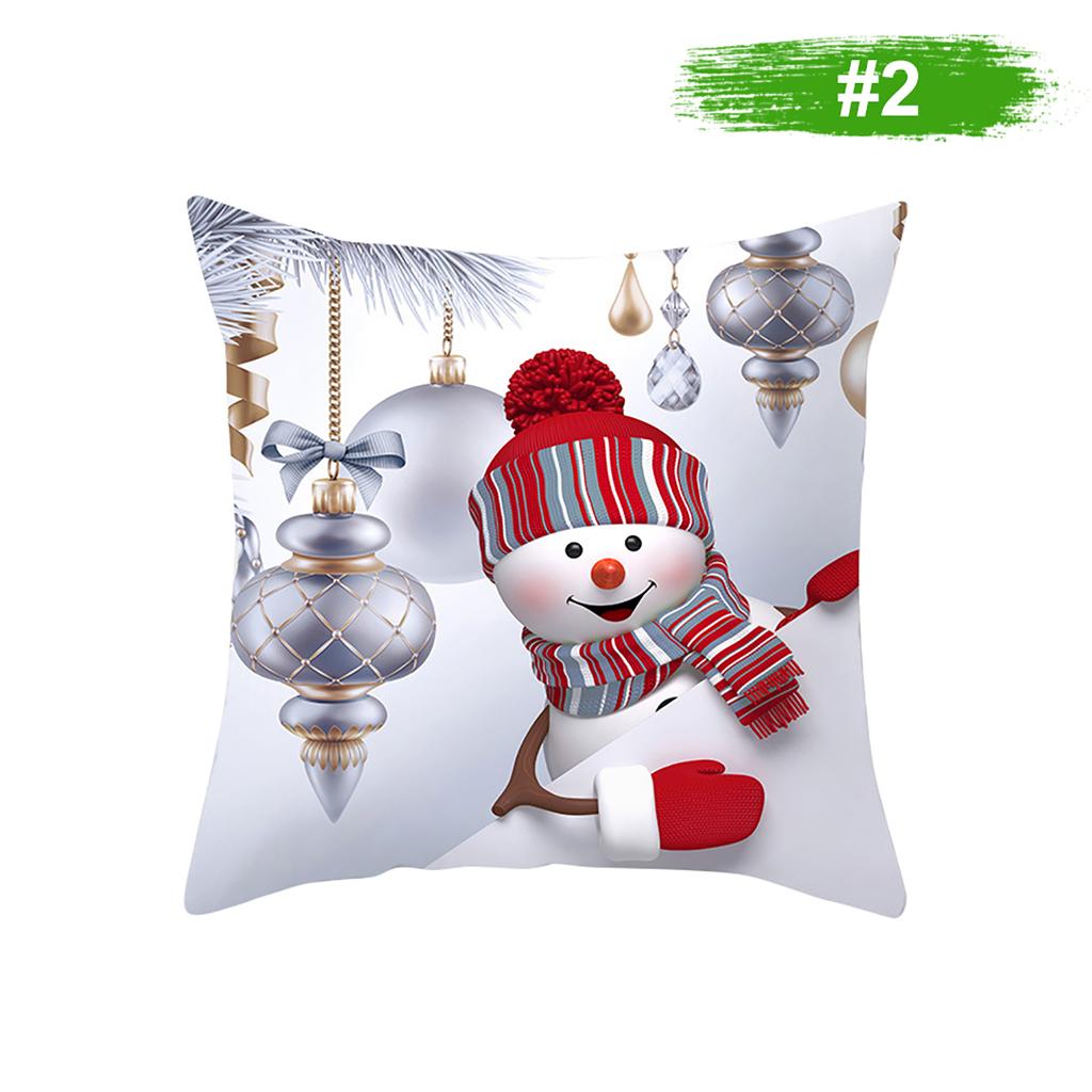 Christmas Snowman Pillowcase Cover Home Decor Sofa Cushion Cover 450*450mm