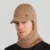 Thickened Winter Neckerchief Hoodie Peaked Cap Fashion Men Knitted Hat  Men