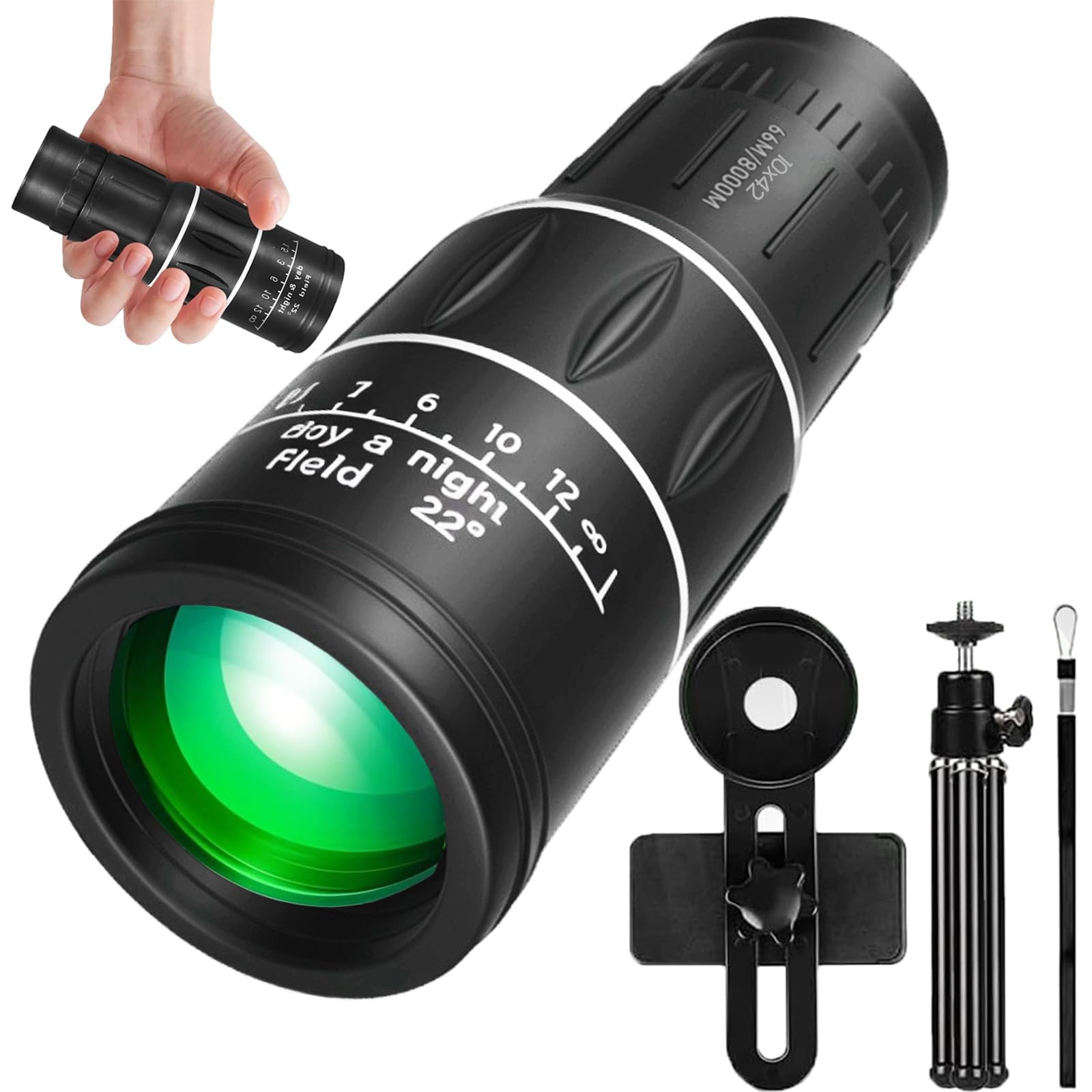 

[16x52 Monocular] Smartphone Telephoto Lens, High Magnification, Compact Monocular Telescope, One-Handed Operation, Easy Mounting, High-Quality View,