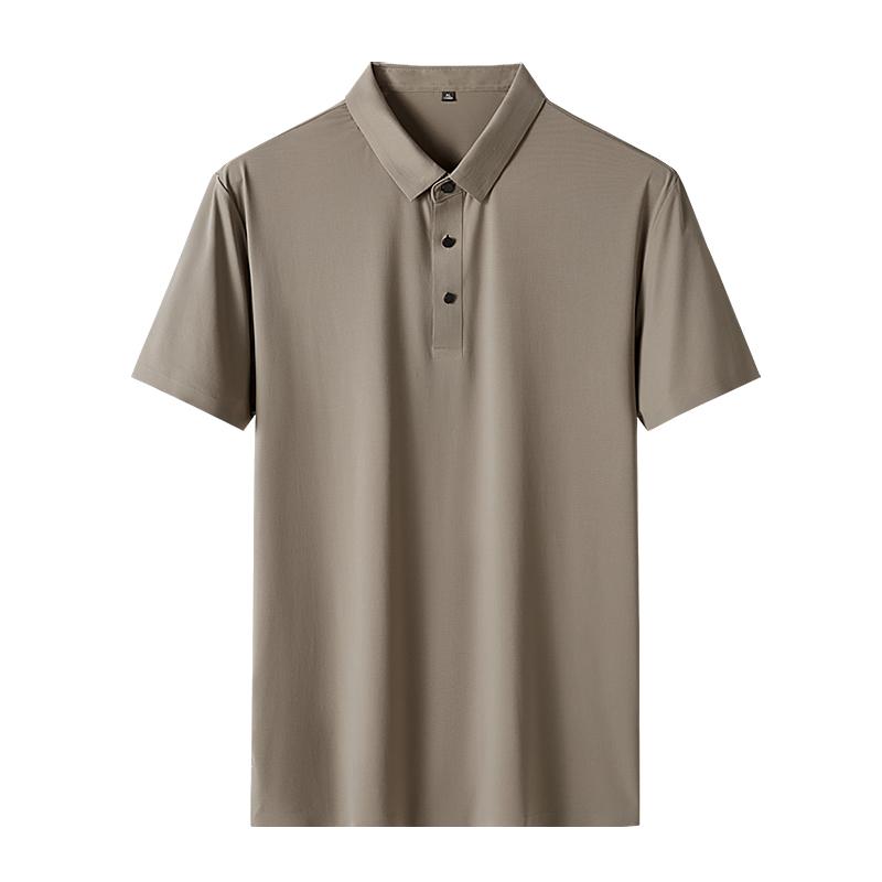 Seamless POLO Shirt Short-sleeved Summer T-shirt Business Polo Shirt 2XL хаки