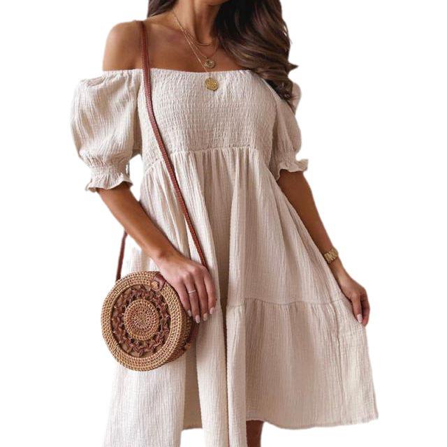2024 Chic Solid Color Pleated Dress for Commuters