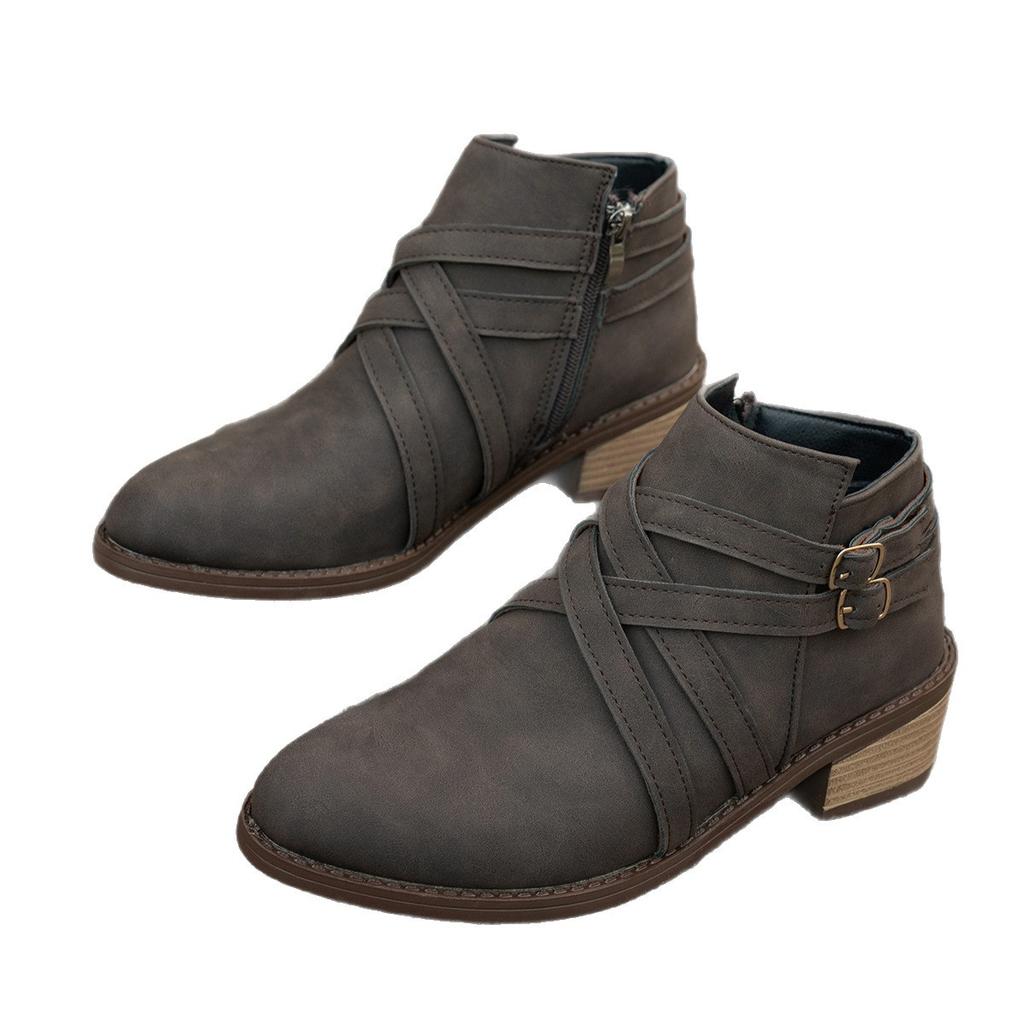 Autumn Elegant Women Plus Size Shoes for Women 36-43 Pointed Toe Comfortable Non-slip Ankle Boots Women Footwear 2026