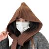 Korean Balaclafa Hat Scarf One Piece Women's Two piece Set Autumn and Winter Hooded Scarf Warm Cloak Knit Hat