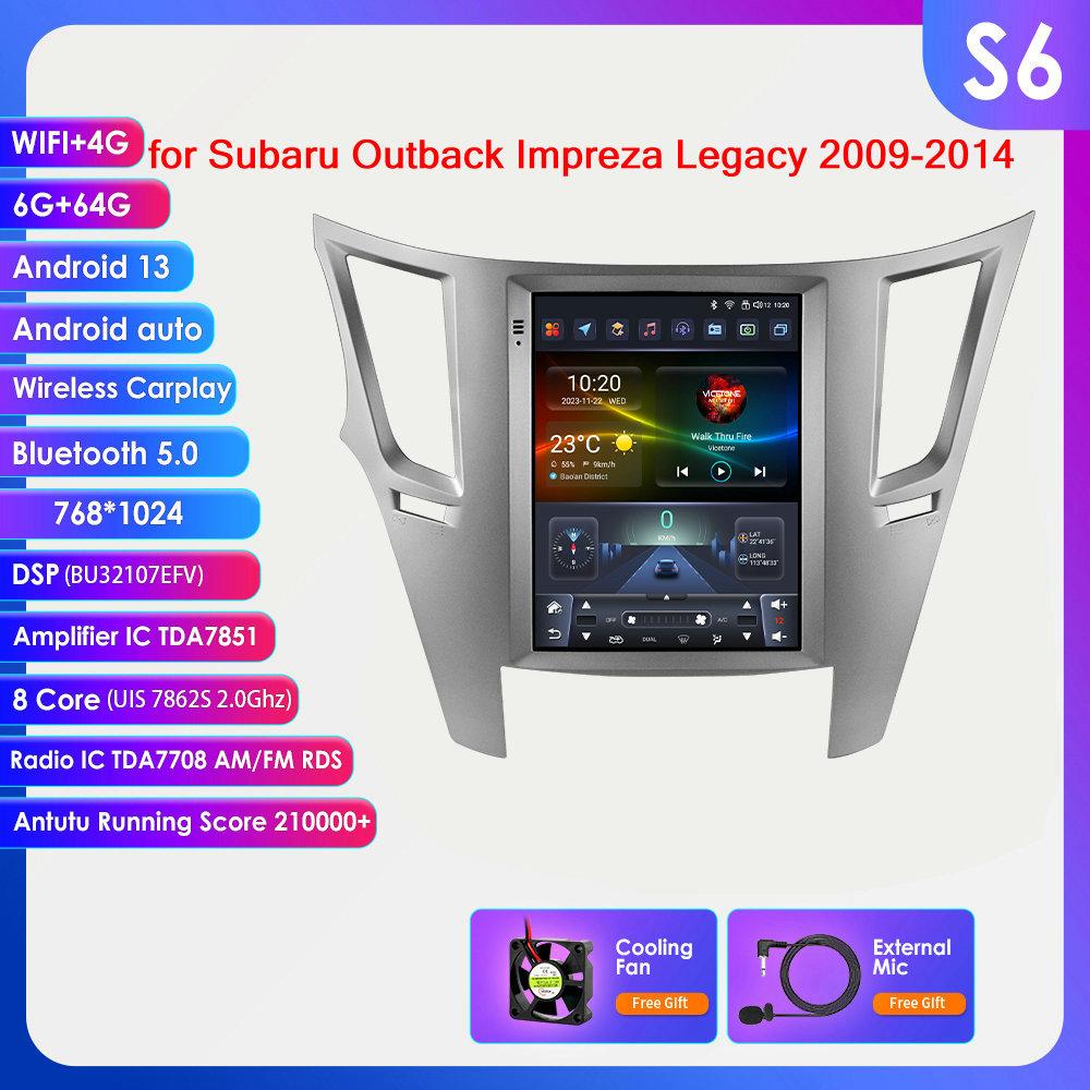 Ossuret 9.7" Android 13 Wireless Carplay  for Subaru Outback Impreza Legacy 2009-2014 GPS Stereo Car Radio  Intelligent Multimedia Player 4G BT 2 Din