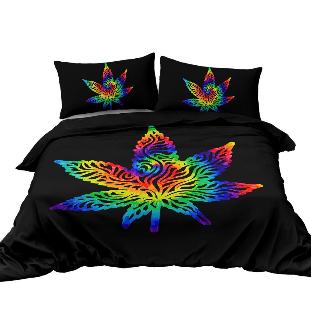 Bohemian Green Bedding Three-Piece Quilt Cover