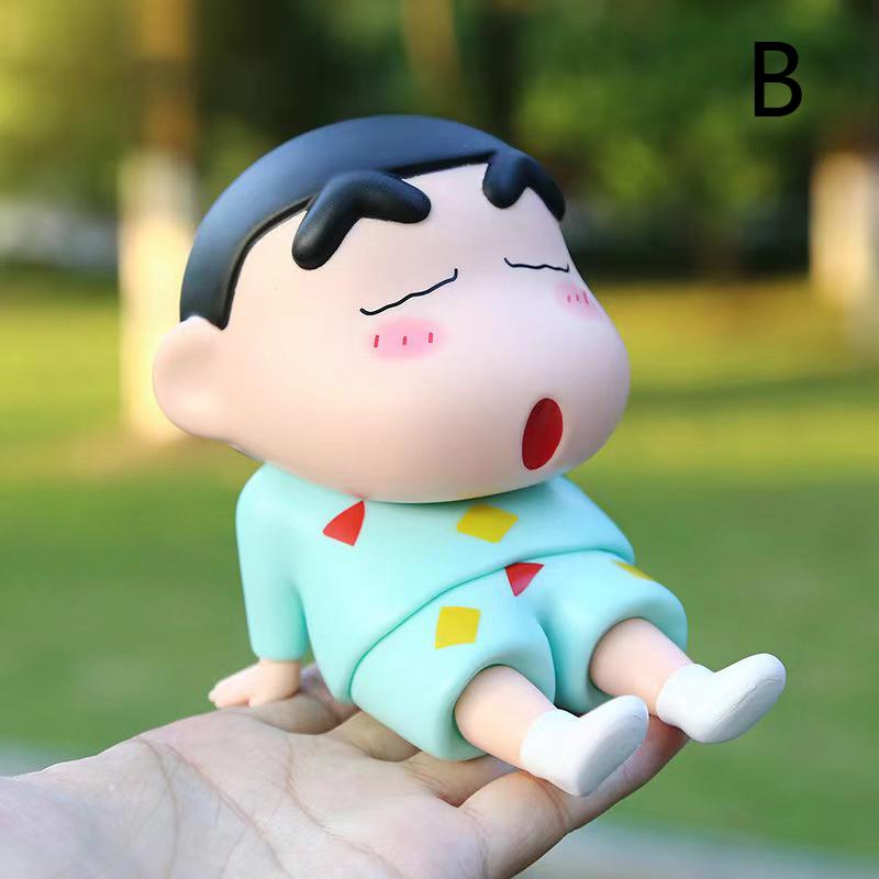 12Cm Crayon Xiaoxin Anime Lazy Phone Holder Phone Stand Desktop Decoration Trendy Play Handmade Model Doll Birthday Gift Toy