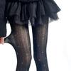 Women's Ribbed Cotton Tights with Flower Pattern High Elasticity Warmth Semi Opaque Pantyhose Slimming Leggings Hosiery