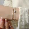 VENTFILLE 925 Sterling Silver Diamond-Studded Butterfly Bracelet Women's Fashion Temperament Flower Adjustable Bracelet
