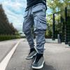Men Cargo Pants Ankle-banded Reflective Patchwork Multi Pockets Loose Casual Straight Leg